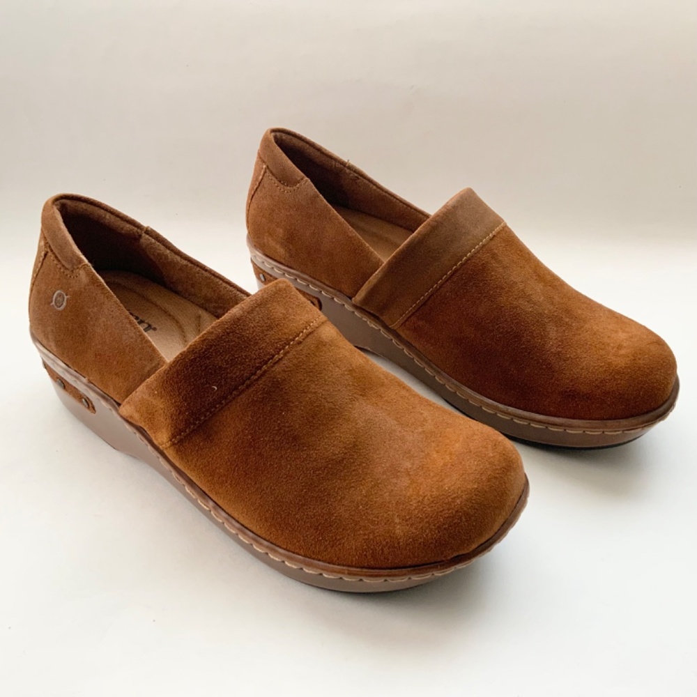 Born Bailie Clog Brown Leather Suede Women’s Comfortable Shoes size 8.5 40 - Picture 9 of 13